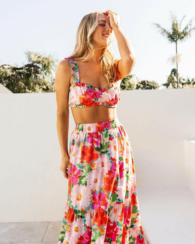 Postcards From Paradise Crop - White Floral